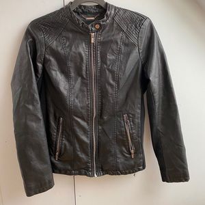 Faux leather biker jacket
